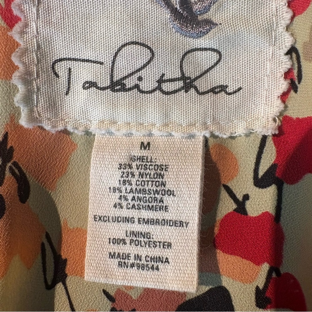 ANTHROPOLOGIE TABITHA Outline Celadine Cardigan Black W/White Fully Lined M - Picture 9 of 10